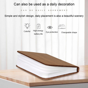 Lanterne Portable en forme de livre en cuir à Led, Rechargeable par Usb, accessoire lumineux pliable, idéal pour un bureau ou une chambre à coucher, nouveauté - Product Image 3