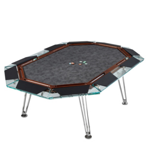 Tavolo da Poker di Lusso, Tavolo per Scacchi e Carte <span class=keywords><strong>in</strong></span> <span class=keywords><strong>Vetro</strong></span> Temperato Trasparente, Tavolo di Intrattenimento di Alta Gamma per Club - Product Image 1