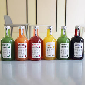 ताजा निचोड़ने वाले फल रस के लिए लंबे गर्दन के गोल आकार के साथ रचनात्मक डिस्पोजेबल पालतू प्लास्टिक पेय बोतल - Product Image 3