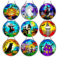 Venta al por Mayor de Adornos Navideños Tradicionales con Temática Animal, Colgantes de Vidrio Hechos a Mano con Corte Láser para Decoración de Pared en Interiores y Exteriores