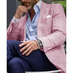 Abito da sposa in <span class=keywords><strong>lino</strong></span> rosa completo completo da <span class=keywords><strong>uomo</strong></span> con pantaloni monopetto estivo da spiaggia - Product Image 4