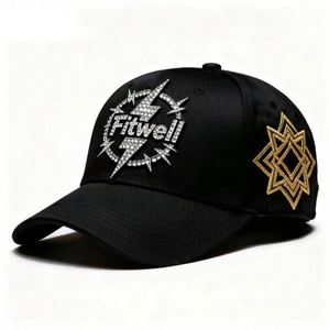 Casquettes de baseball personnalisées à 6 panneaux avec strass, vente en gros pour femmes - Product Image 2