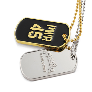 Logotipo personalizado oro plata impermeable estampado hip hop etiquetas de perro para el grabado - Product Image 4