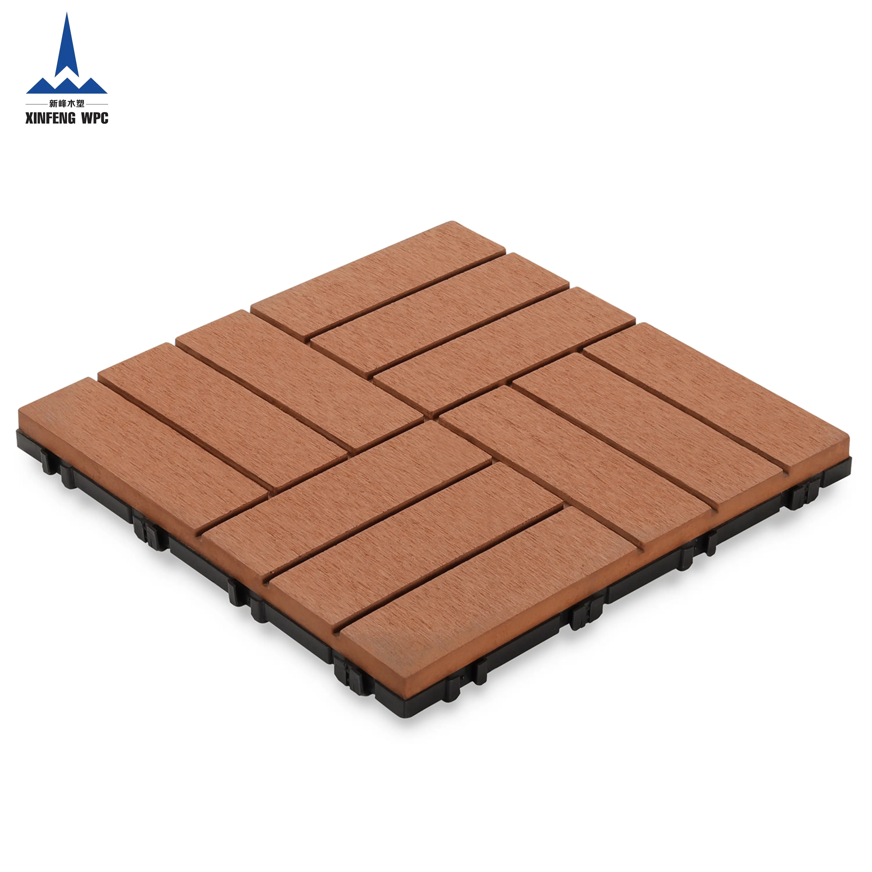 Plastic Interlocking Base Anti-termite Waterproof Tiles Wpc HDPE Engineered Wood Flooring Outdoor Decking Flooring