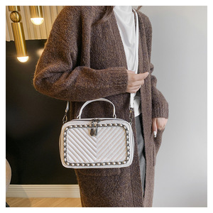 Retro Double Zipper Shoulder Messenger Bag for Women Custom Logo Small <b>Square</b> Handbag Fashionable Lady Style Tanjing - Product Image 2