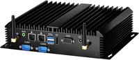 Ordinateur embarqué sans ventilateur, mini-ordinateur, processeur double, double carte réseau, 2 ports COM RS232, prise en charge du module 4G/SIM, Wi-Fi, 1 port VGA, Windows 10 Pro
