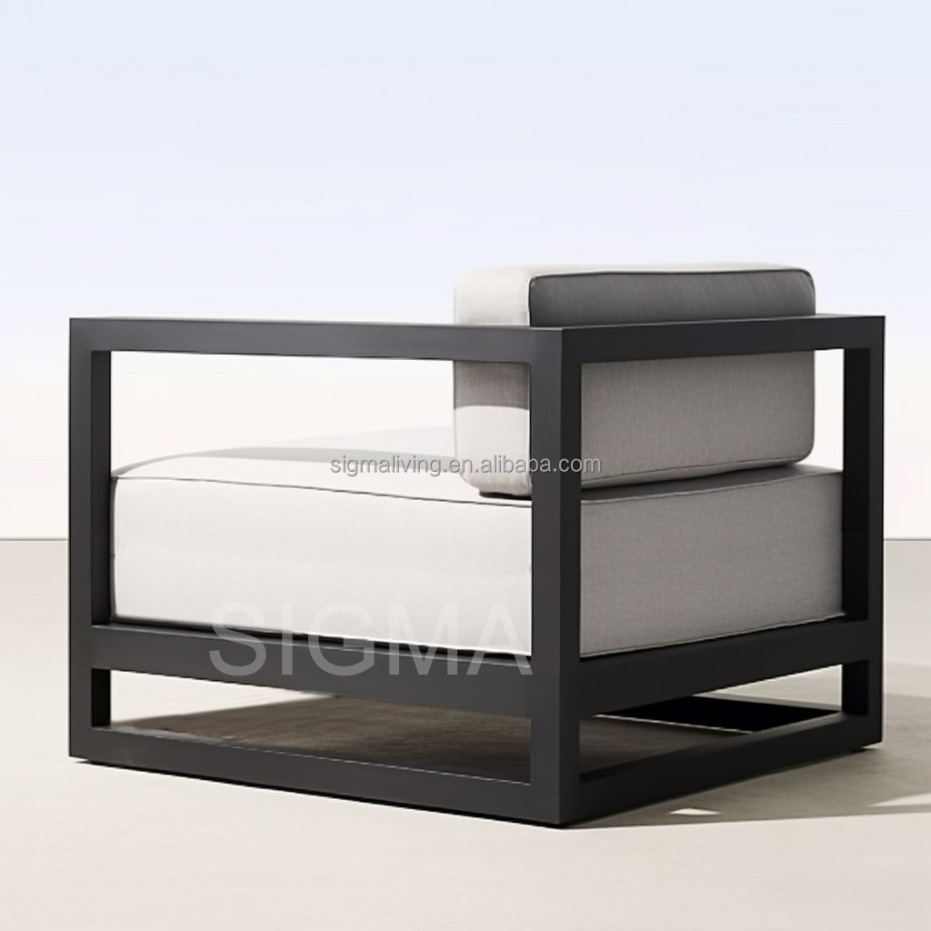 Luxury Aluminum Outdoor Garden Sofa New Design Patio Outdoor Furniture single sofa