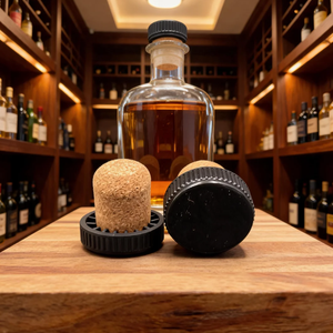 Bouchon de bouteille en liège recyclable, personnalisable (couleur et logo), écologique, pour vin, whisky et rhum, avec conception anti-fuite pour bouteilles en verre - Product Image 2