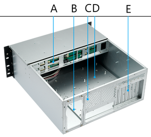 Carcasa de servidor OEM/ODM 4U, chasis de servidor de ordenador, carcasa de montaje en <span class=keywords><strong>rack</strong></span> IPC con placa expansora Mini-sas SFF8087 de 6GB - Product Image 4