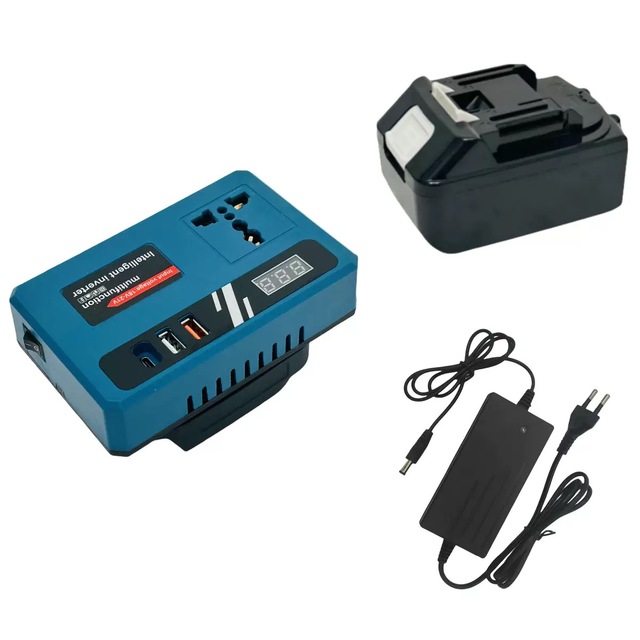 Lithium Battery Inverter Power Bank Mobile Charger 18V-21V to 220V Smart Transformer