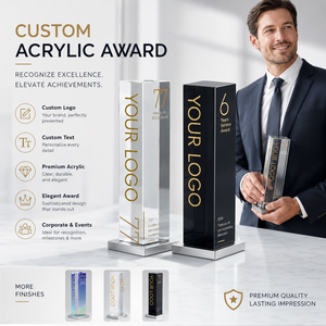 Trofeo in Cristallo Personalizzato con Logo, Targa in Acrilico Incisa per Premi Golf Hole in One, Regali per Eventi di Riconoscimento, Vendita all'Ingrosso - Product Image 1