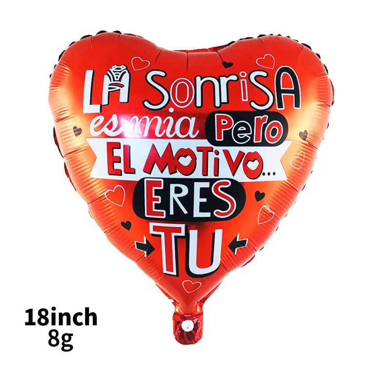 발렌타인 데이 파티 하트 모양의 글로보 코라존 스페인어 Te Amo 레드 하트 마일라 풍선 기념일 웨딩 장식