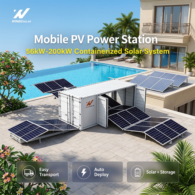 20FT Containerized Solar Power Station 56kW 150kW 200kW 261kWh Energy Storage System Off Grid Solar Generator