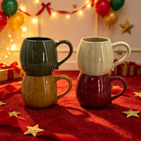 Mug en céramique côtelé personnalisé OEM, capacité 17 oz, compatible micro-ondes, tasse à café pour le marché européen et américain
