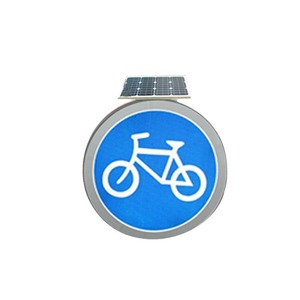 Panneau de signalisation routière réfléchissant solaire, flèche directionnelle bleue, panneau d'avertissement routier pour chantier de construction - Product Image 5