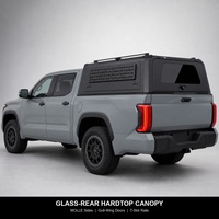Hardtop noir pour Ute double cabine avec fenêtres à persiennes, plateforme de toit, portes à ailes de mouette, étanche pour Hilux OEM ODM