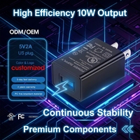 Adaptateur secteur AC DC Shenzhen Lvxiangyuan 10W 5V 2A UL 62368 FCC DOE Niveau VI CE SAA BSMI