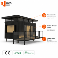Maison conteneur UVO 20 pieds en kit, luxueuse et moderne, préfabriquée et modulaire pour la vie en plein air, hôtel-resort, certifiée CE RoHS