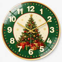 Horloge murale ronde en verre de 30 cm, design Halloween, personnalisable OEM ODM, mouvement silencieux à quartz, décoration intérieure, vente en gros