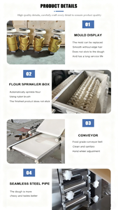 Máquina Automática para Hacer Tortillas, Motor de Línea de Producción, Acero Inoxidable de Grado Alimenticio, Alta Capacidad 90 piezas/min para Pan Plano Multifuncional - Product Image 4