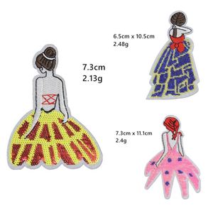 Custom Sequin Embroidery Beautiful Shadow Dancing Girl Princess Sunflower Patches for Girls Clothing - Product Image 4