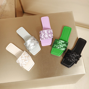 Sandalias De Verano ultimo Design treccia alla moda scivoli scarpe 2025 estate <span class=keywords><strong>sandali</strong></span> bassi per donna - Product Image 1