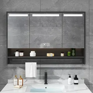 La medicina moderna ha condotto l'armadietto astuto dello specchio del bagno della parete leggera con lo scaffale dell'asciugamano