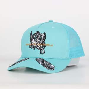 Personalizado de alta calidad 5 paneles 100% algodón en blanco borde curvo bordado gorras de béisbol Dobby bordado fruta agujero personalizado Logoos - Product Image 1