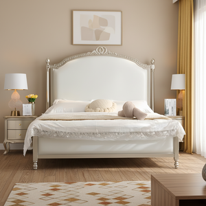 Meubles <span class=keywords><strong>de</strong></span> chambre à coucher personnalisés, design moderne et luxueux, <span class=keywords><strong>lit</strong></span> mural couleur champagne, chêne massif, double king size, tête <span class=keywords><strong>de</strong></span> <span class=keywords><strong>lit</strong></span> haute - Product Image 4