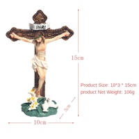 Croix de Jésus, crucifixion, artisanat en résine, ornements, décorations de Noël, cadeaux chrétiens, objets sacrés