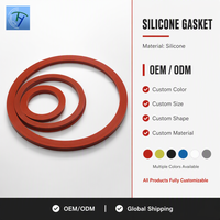 Joint d'étanchéité plat en silicone rouge moulé sur mesure, résistant aux hautes températures, de qualité alimentaire, pour couvercle de tuyau à bride, fourniture OEM ODM