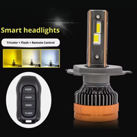 Ampoule de phare LED H1 H4 pour voiture, 3 couleurs, universelle, H7 160W, ampoules de phare LED super lumineuses, lot de 2, 12000lm avec ventilateur intégré