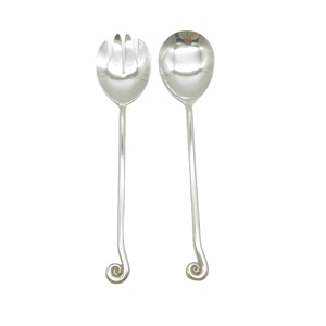 Set di forchetta e cucchiaio da 28cm con Server fatto a mano a spirale in acciaio inossidabile 18-10 - Product Image 4