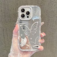 Coques de Téléphone Luxe Papillons Miroir Antichoc Personnalisables pour iPhone 17 Air 16 15 Plus Pro Max 14 13 12 11 – Offre Spéciale