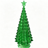 Décoration de table de Noël avec arbre de Noël LED blanc chaud de 38 cm |   Ornement de Noël miniature fonctionnant sur piles