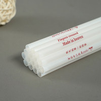 Pailles à boire en PLA biodégradables, compostables, écologiques, de qualité alimentaire, personnalisées avec logo imprimé noir et blanc