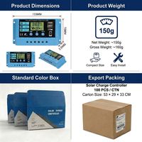 Contrôleur de charge solaire PWM 10A 20A 30A 12V 24V Auto LCD Double USB Protection complète Faible MOQ Commande en gros pour les vendeurs e-commerce