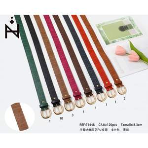 Cintura Klara con Lettera H in Rilievo in PU 3,3cm, Cintura Casual da Donna alla Moda con Fibbia in Rame - Product Image 2