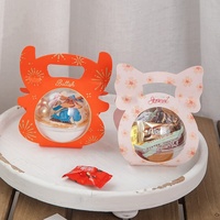 Boîte d'emballage élégante en forme de chat personnalisée avec poignée et fenêtre pour gâteaux, chocolats, bonbons, tartes aux œufs, cadeaux et pâtisseries