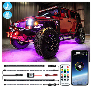 หลอดไฟควบคุมเสียงเพลงระยะไกลแอป RGB สำหรับรถยนต์ไฟใต้ท้องรถไฟบลูทูธไฟบรรยากาศอันเดอร์บอดี้ - Product Image 1