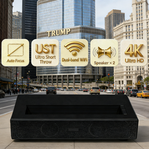 โปรเจคเตอร์เลเซอร์ D068 Ust พรีเมี่ยม | DLP Full HD 1080P 4K | ทีวีโฮมเธียเตอร์แอนดรอยด์11 - Product Image 1