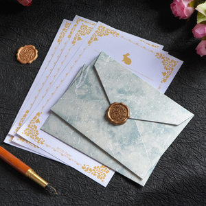 Set di Cancelleria con Buste Dorate - Biglietti d'Auguri Personalizzati per Lettere d'Amore, Regalo per il Festival Qixi, per Celebrazioni di Compleanno di Ragazze e Ragazzi - Product Image 1