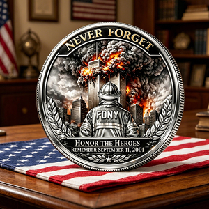 Moneta commemorativa 9/11 all'ingrosso - Moneta sfida 25° anniversario a tema 'Non dimenticare mai' - Product Image 3