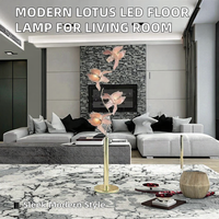 Lampe sur pied en fer forgé à motifs floraux avec 4 abat-jour en verre rose, LED E26, hauteur réglable, intensité variable, lampe moderne pour salon et chambre à coucher