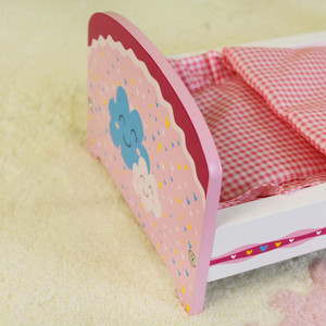<span class=keywords><strong>Lit</strong></span> de poupée jouet rose en bois Weifu nouveau design meubles de poupée berceau à bascule <span class=keywords><strong>lit</strong></span> de poupée pour filles cadeaux - Product Image 5