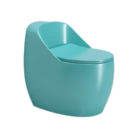 Siège de toilette allongé de couleur verte Conception d'escargots Monté au sol Vert Inodoros Sanitaires Salle de bain en céramique Cuvette de toilette