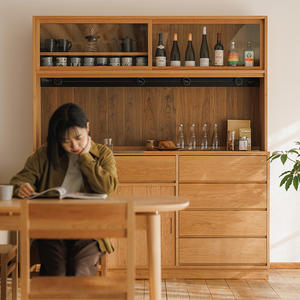 Mountain Glass <b>Sideboard</b> Log Large Board <b>Kitchen</b> Storage Cabinet Wall-Mounted Wine Cabinet Made in China - Product Image 5