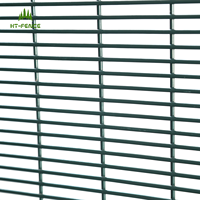 HT-FENCE vue claire enduit de poudre 358 barrière de sécurité anti-escalade panneaux de treillis soudés hautement durables pour yards 2m porte battante