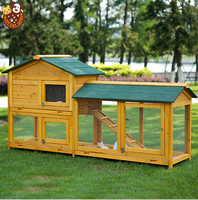 Casa de Madera para Conejos y Aves de Corral, Jaula para Animales Pequeños, para Jardín