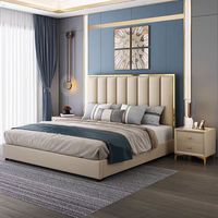 Lit capitonné en cuir souple de haute qualité, design italien 2026, nouveau modèle, pour chambre à coucher